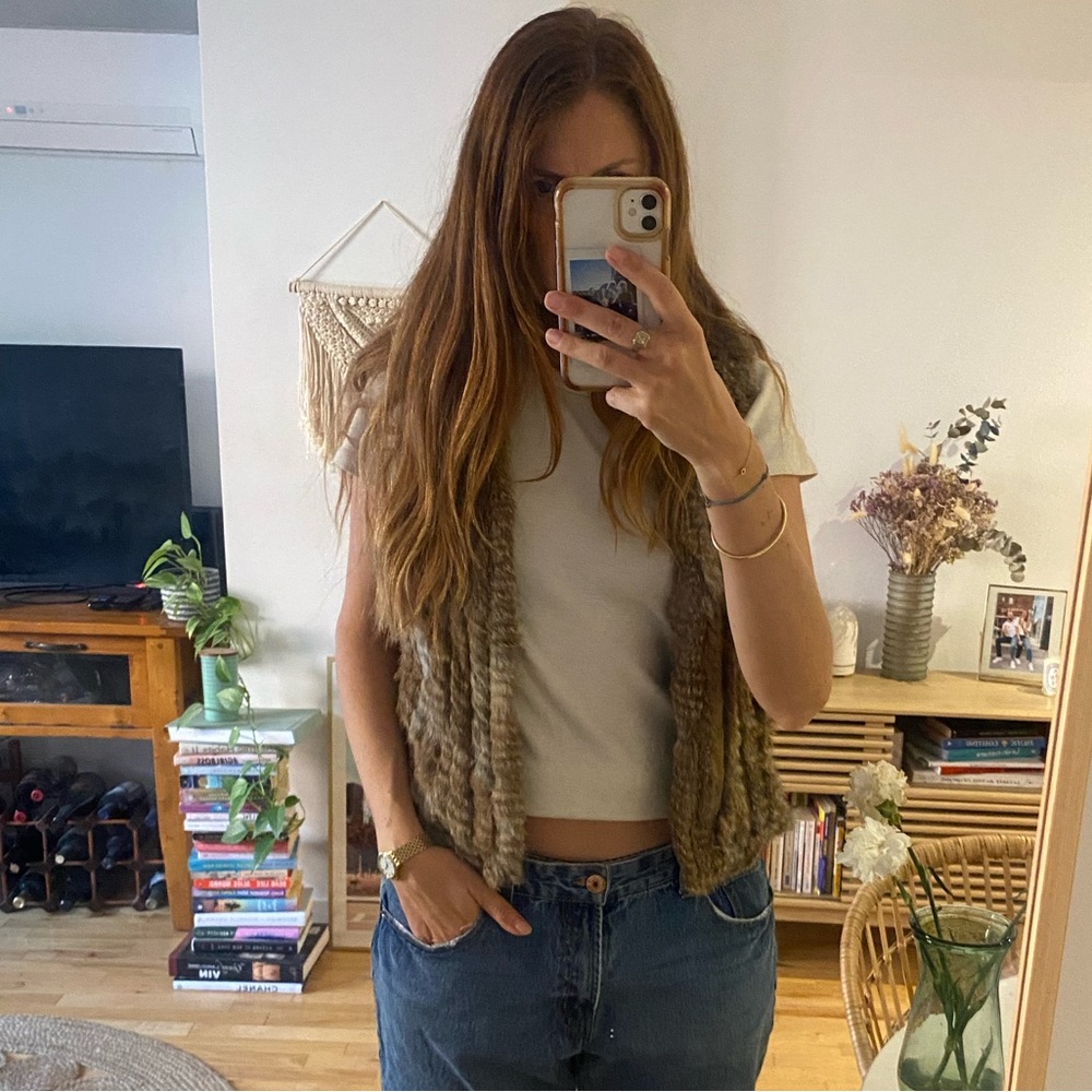 Fur sleeveless boho vest 🌙